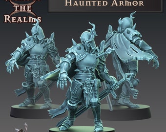 Haunted armour | Ghost Hunting | Premium 3D Printed Fantasy Tabletop Miniature for Gaming |