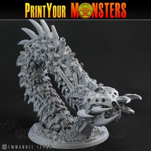 BONE WORM ATTACK | Premium 3D Printed Fantasy Tabletop Miniature for Gaming |