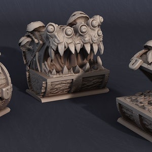 Fantasy Chests | 25mm | Pack 2 - Fungi | Premium 3D Printed Fantasy Tabletop Miniature for Gaming |