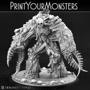 Golem d'os | Échelle 28 mm et 32 mm | Miniature de table fantaisie imprimée en 3D de qualité supérieure pour les jeux |