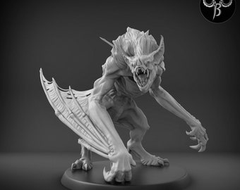 Feral Vampire | 25mm, 32mm, 40mm, 50mm, 60mm, 80mm, 100mm Base Sizes | Premium 3D Printed Fantasy Tabletop Miniature for Gaming |