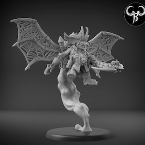 Goblin Pirate Flying | 28mm and 32mm Scale | Premium 3D Printed Fantasy Tabletop Miniature for Gaming |