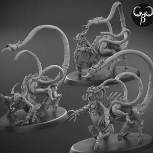 Spawn of Depravation Female Squad - Dark Demon Legions - ClayBeastCreation - 3D Printed Fantasy Tabletop Miniature Gaming