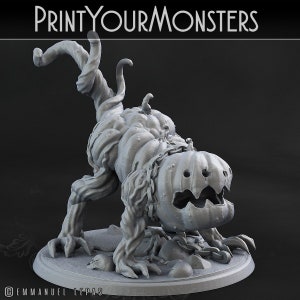 Pumpkin Dog | A | 28mm and 32mm Scale | Premium 3D Printed Fantasy Tabletop Miniature for Gaming and dnd |