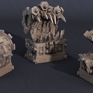 Fantasy Mimic Chests | 28mm Scale | Mechanical Mimic | Premium 3D Printed Fantasy Tabletop Miniature for Gaming |