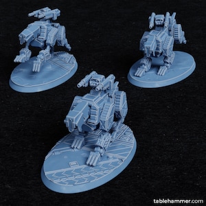 Dog heavy drones robots Unit of 3 | mech | Accell Union | 3D Printed Fantasy Tabletop Miniature for Gaming
