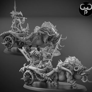 Savage Minotaur Chariots | Fallen Beasts | Premium 3D Printed Fantasy Tabletop Miniature for Gaming |