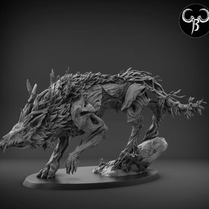 Sacred Predator Wolf | 60mm 90mm 120mm Oval base | Premium 3D Printed Fantasy Tabletop Miniature for Gaming |
