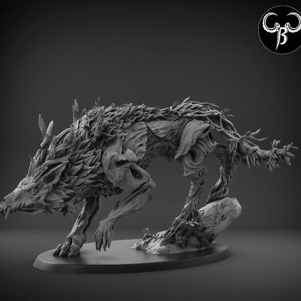 Heilige roofdierwolf | 60 mm 90 mm 120 mm ovale basis | Premium 3D-geprinte fantasie-tafelbladminiatuur voor gaming |