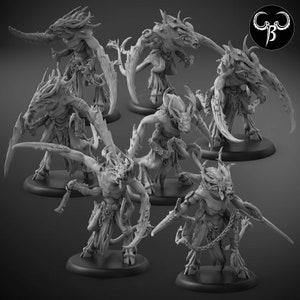 Mutant Spawn Squad of 7 | 50mm 64mm and 100mm base sizes | 28 and 32mm Scale | Premium 3D Printed Fantasy Tabletop Miniature for Gaming |
