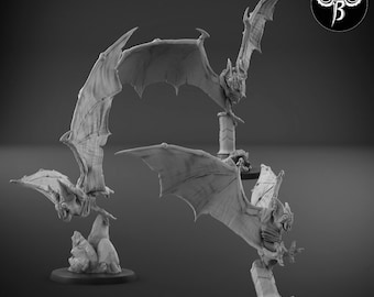 Flying Vampire Terrors | 50mm and 64mm base sizes | Premium 3D Printed Fantasy Tabletop Miniature for Gaming |