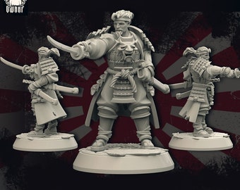 Samurai B - Samurais and Demons - 3D Printed Resin Tabletop Gaming Figure