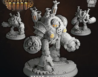 Steam Guardian robot | mech - 3D Printed Fantasy Tabletop Miniature for Gaming
