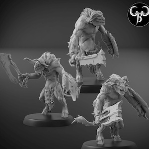 Minotaur Brutal Raider Shield Set A | Fallen Beasts | ClayBeastCreation | 3D Printed Fantasy Tabletop Miniature for Gaming