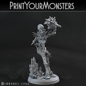 Ice Skeleton Miniature | Figure B | Frozen Wastes | Premium 3D Printed Fantasy Tabletop Miniature for Gaming |