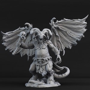 Orcus Demon | 28mm Scale | Premium 3D Printed Fantasy Tabletop Miniature for Gaming | 50mm |