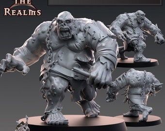 Miniatura Zombie Ogre / Zombies / A través de los reinos / Miniatura de mesa de fantasía impresa en 3D premium para juegos