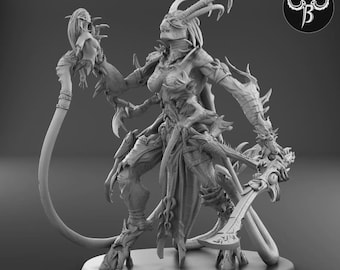 Arch Tentator with Sword - Dark Demon Legions - 100mm Base - ClayBeastCreation - 3D Printed Fantasy Tabletop Miniature Gaming
