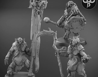 Maggot Fiends Leader Set - Dark Demon Legions - ClayBeastCreation - 3D Printed Fantasy Tabletop Miniature Gaming