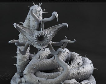 Necrothelid Worm | Death Worm | 50mm 64mm 75mm 100mm base sizes | Premium 3D Printed Fantasy Tabletop Miniature for Gaming |