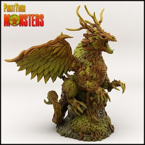 Forest Dragon Miniature | Fantasy RPG Mini | DnD Boss Monster | Tabletop Gaming Figure | Resin Mini | TTRPG Miniature | 130mm Base