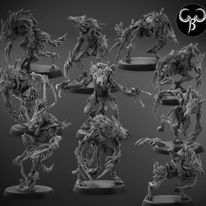 Ferocious Spirit Claw Squad of 10 | 28mm and 32mm Scale | Grove Guardians | Premium 3D Printed Fantasy Tabletop Miniature for Gaming |