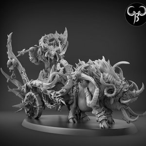 Savage Lord | On Chariot or On Foot | Premium 3D Printed Fantasy Tabletop Miniature for Gaming |