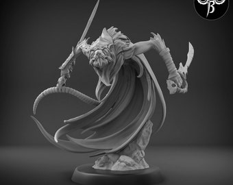 Death Reaper | Ghost Rat | Premium 3D Printed Fantasy Tabletop Miniature for Gaming |