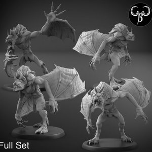 Flying Tomb Abomination Vampire Squad | 25mm 28mm 32mm 50mm and 64mm base sizes | Premium 3D Printed Fantasy Tabletop Miniature for Gaming |
