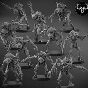Feral Spirit Squad of 10 | 28mm and 32mm Scale | Grove Guardians | Premium 3D Printed Fantasy Tabletop Miniature for Gaming |