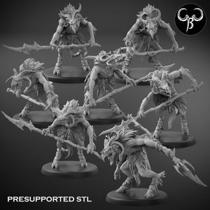 Avian Chosen with Lance Squad | 7 Models | Premium 3D Printed Fantasy Tabletop Miniature for Gaming |