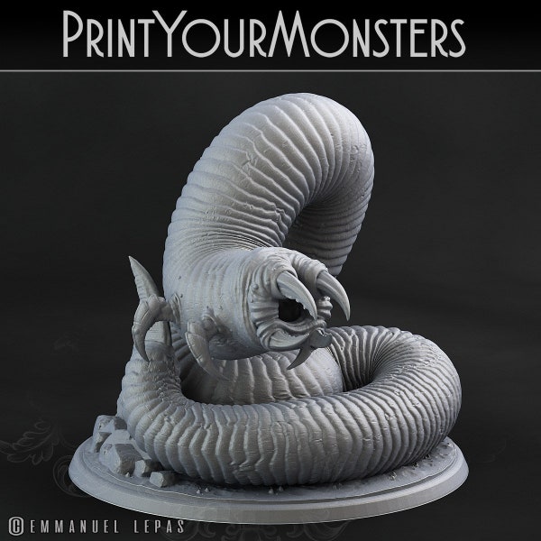 Tomb Grub Worms | Premium 3D Printed Fantasy Tabletop Miniature for Gaming | 25mm 28mm and 32mm |