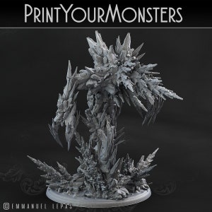 Ice Golem | Figure B | Premium 3D Printed Fantasy Tabletop Miniature for Gaming | 50mm 56mm and 64mm |