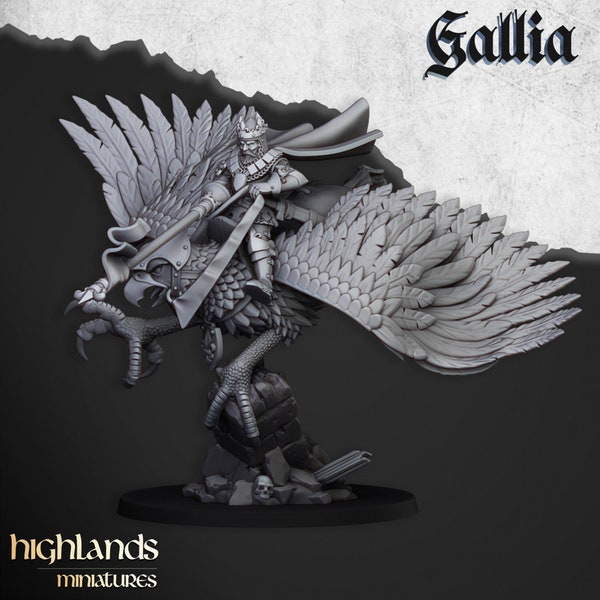 King Robert the Gallia on Hippogriff - 28mm scale - Knights of the Realm - Highlands Miniatures