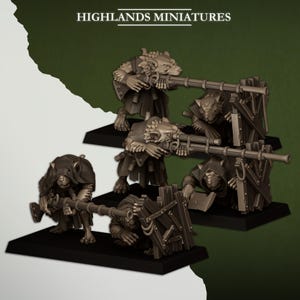 Vermin Shooters Teams - Sewer Vermin - 28mm / 32mm Scale - Highlands Miniatures - 3D Printed Fantasy Tabletop Miniature for Gaming