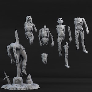 Body Parts and Body on Stake | 28mm and 32mm Scale | Premium 3D Printed Fantasy Tabletop Miniature for Gaming |