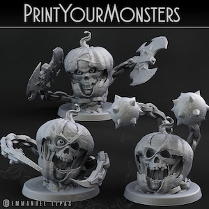 Pumpkin Skulls set of 3 | Pumpkins Attack!