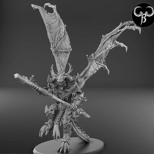 Bågförstörare med yxa - Dark Demon Legions - Version B - ClayBeastCreation - 3D-utskrivet fantasy-bordsminiatyrspel