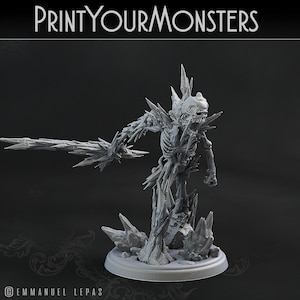 Ice Skeleton Miniature | Figure A | Premium 3D Printed Fantasy Tabletop Miniature for Gaming | 25mm 28mm and 32mm |
