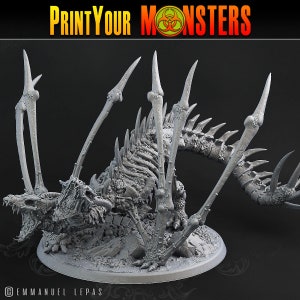 Bone Dragon Screaming | Land of Bones | Premium 3D Printed Fantasy Tabletop Miniature for Gaming |
