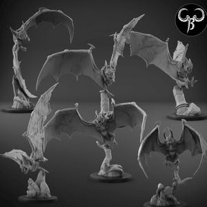 Flying Vampire Terrors | 40mm 50mm and 64mm base sizes | Premium 3D Printed Fantasy Tabletop Miniature for Gaming |