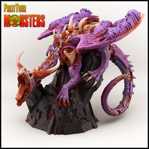 Miniatura Zombie Dragon | Figurka Undead Dragon do DnD, gier RPG, Horror, Fantasy Mini, Model z żywicy, Gotycki potwór | Podstawa 130 mm