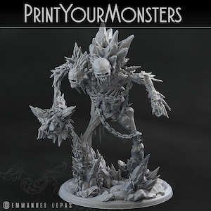 Giant Ice Skeleton | Premium 3D Printed Fantasy Tabletop Miniature for Gaming | 50mm and 64mm |