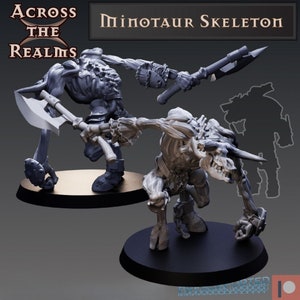 Minotaur Skeleton | The Undead | Premium 3D Printed Fantasy Tabletop Miniature for Gaming
