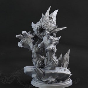 Ice Monster Miniature | Premium 3D Printed Fantasy Tabletop Miniature for Gaming | 25mm and 32mm Base Sizes |