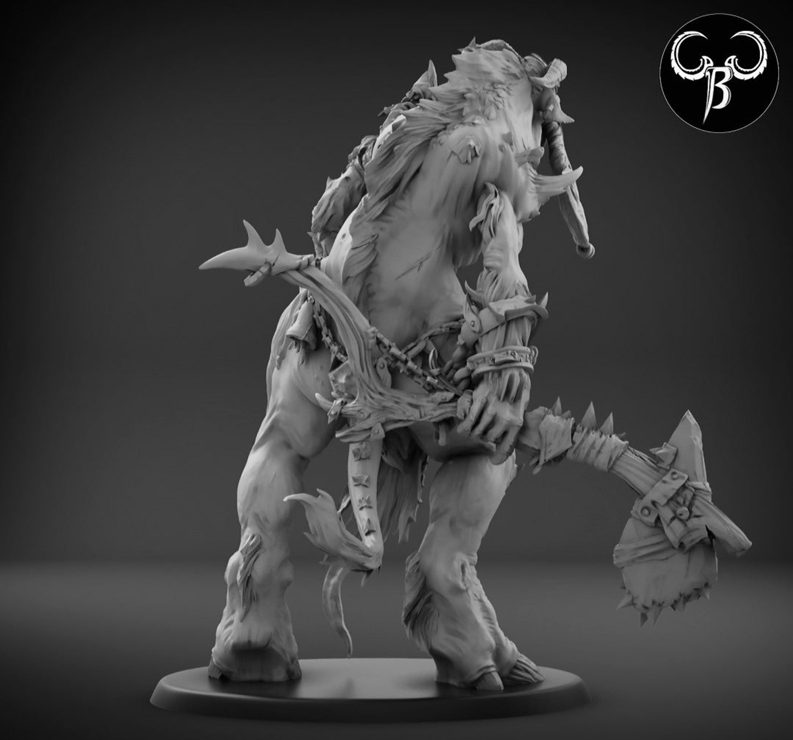 Beast Giant Tahr'kin Gargant | 90mm and 120mm Oval Base | Premium 3D ...