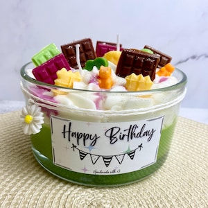 XXL candle &quot;Happy Birthday&quot; handmade from soy wax vegan - candle gift - candle in a glass - candle birthday - personalizable