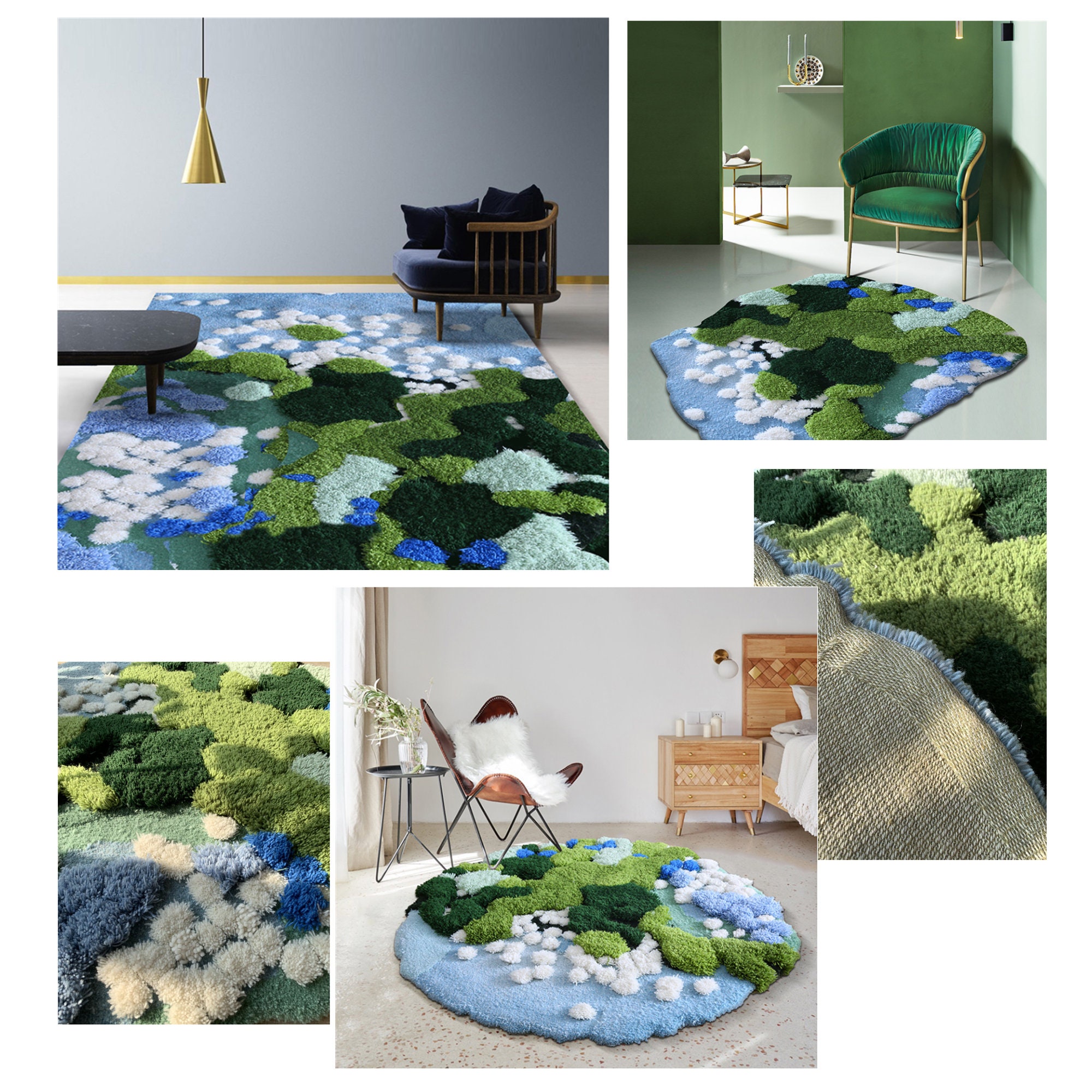 Tufting Rugs/moss Rug/tufted Rug/3d Rugs Etsy Australia