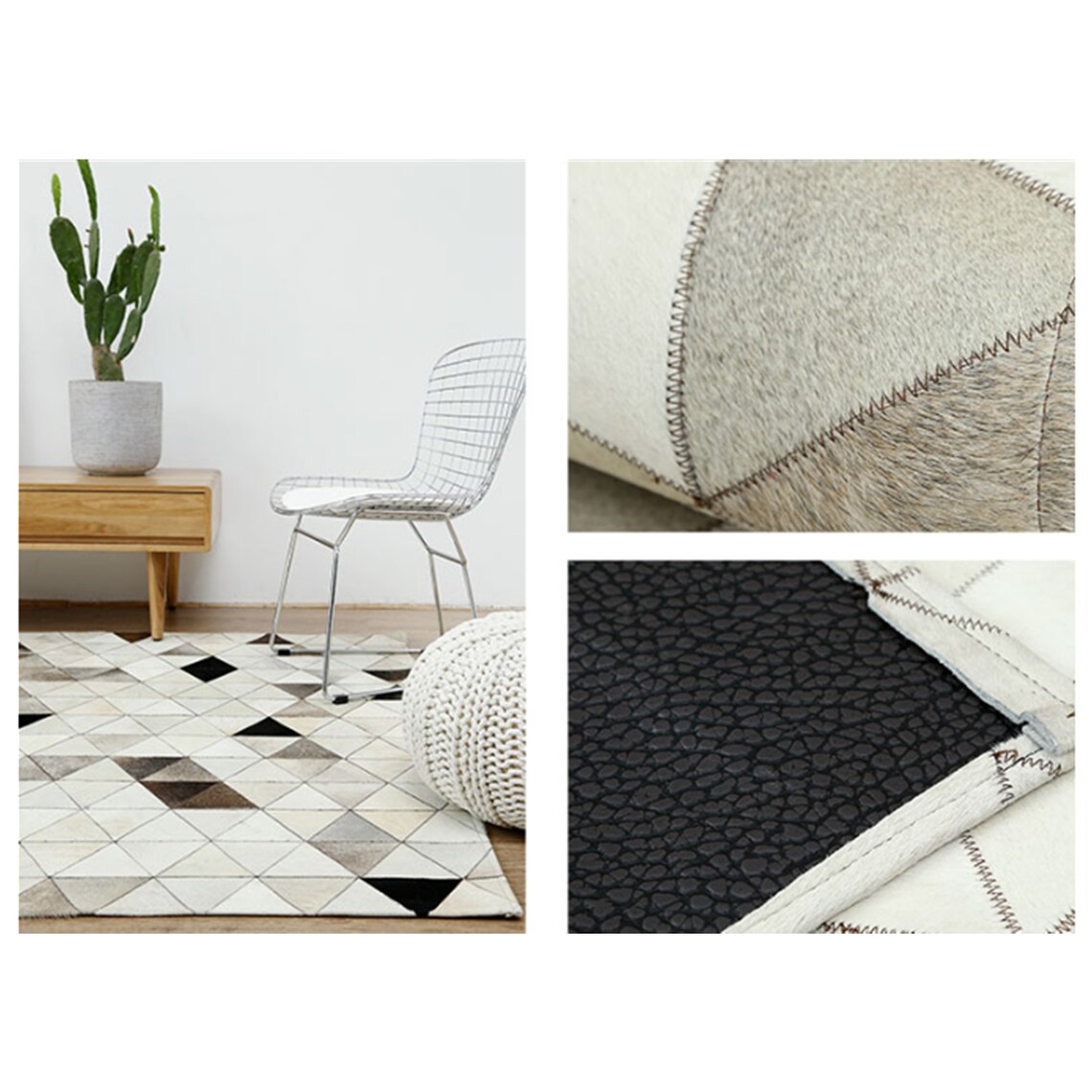 Genuine Brazil Cowhide Seamed Rug/Cowhide Circle/Rectangle Etsy