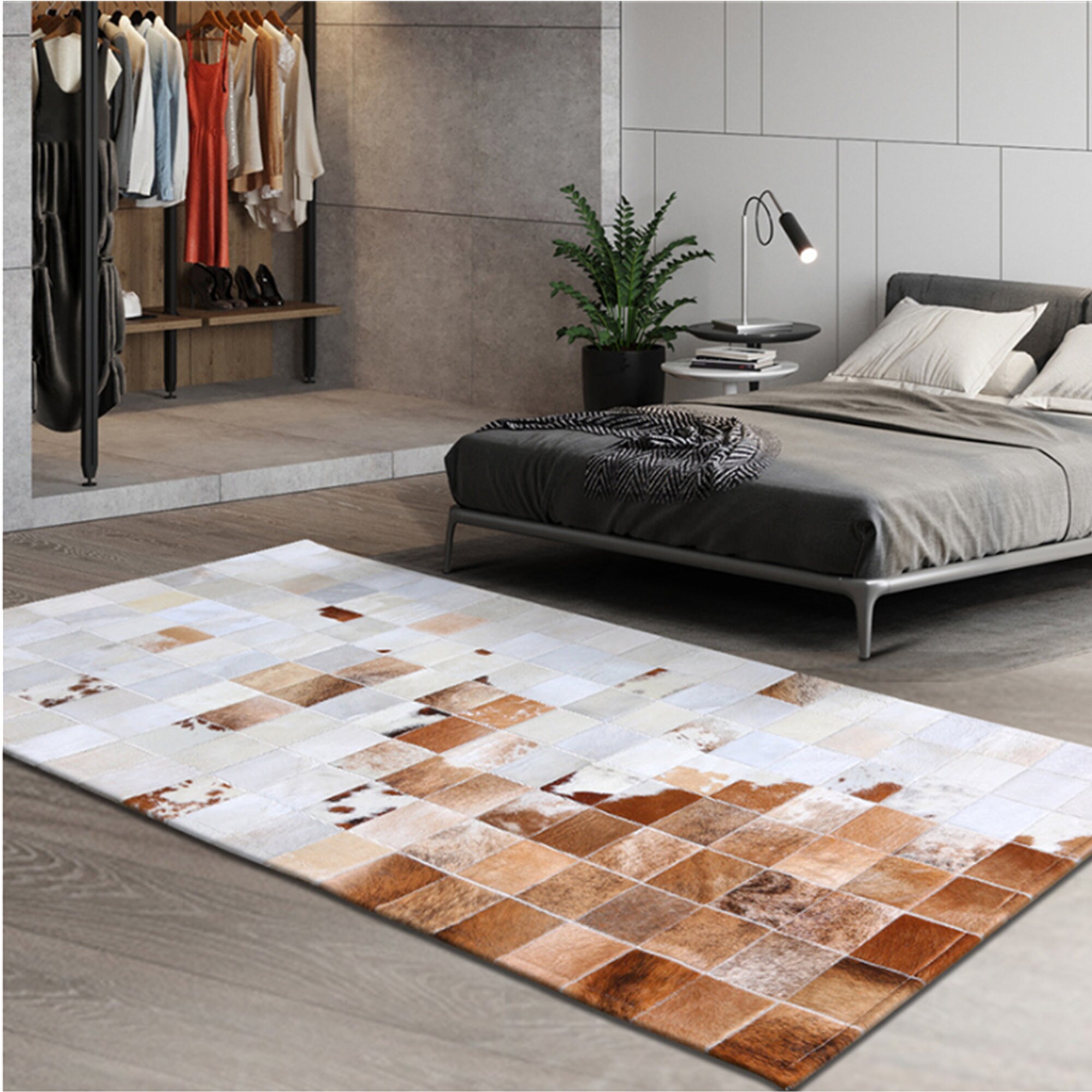Genuine Brazil Cowhide Seamed Rug/Cowhide Rectangle Patchwork Etsy
